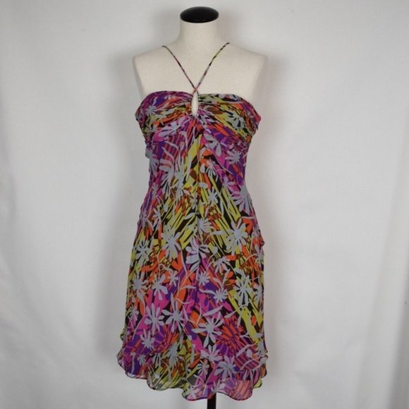 BCBGMAXAZRIA Silk Halter Dress - Picture 1 of 7